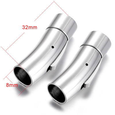 2 buc. Închidere baionetă din oțel inoxidabil 2mm 3mm 4mm 5mm 6mm 8mm orificiu PushLock Cataramă din dantelă Închizătoare din snur din piele Brățară Fabricarea de bijuterii