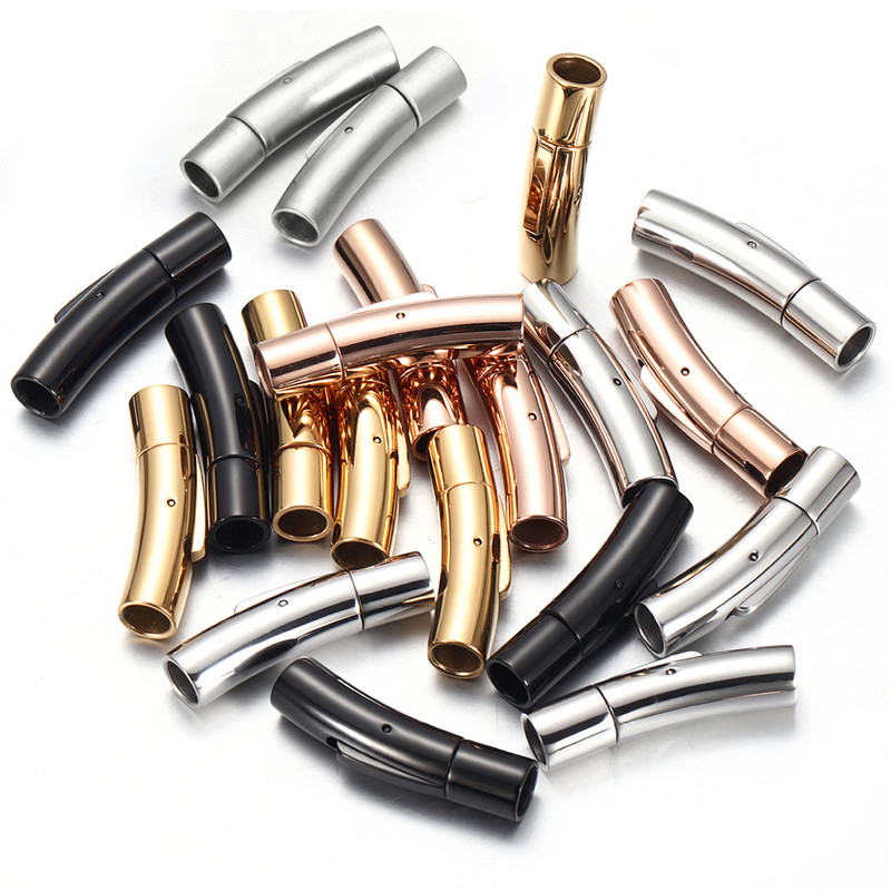 2 buc. Închidere baionetă din oțel inoxidabil 2mm 3mm 4mm 5mm 6mm 8mm orificiu PushLock Cataramă din dantelă Închizătoare din snur din piele Brățară Fabricarea de bijuterii