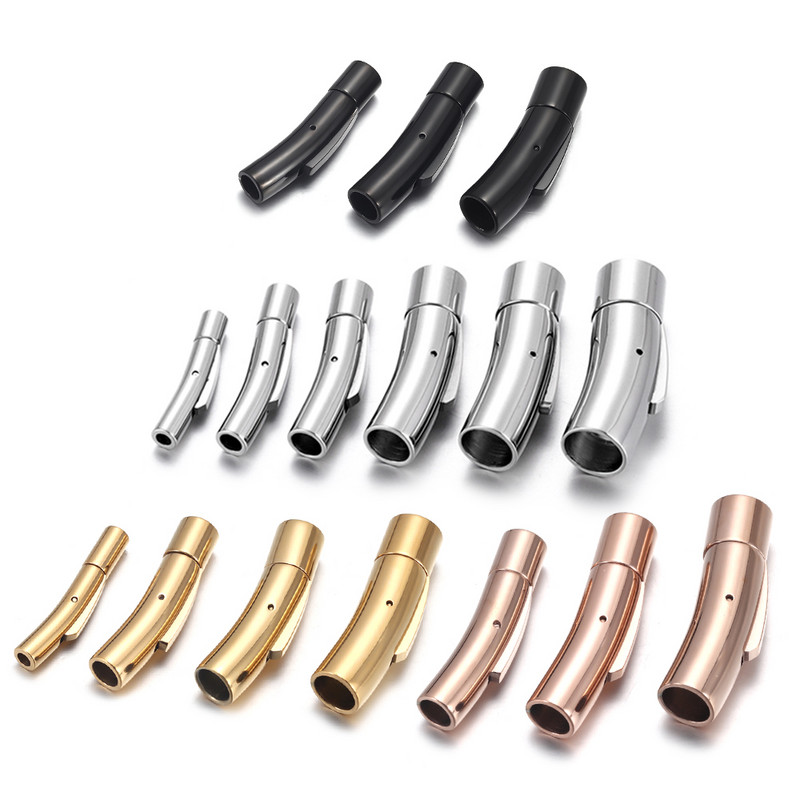 2 buc. Închidere baionetă din oțel inoxidabil 2mm 3mm 4mm 5mm 6mm 8mm orificiu PushLock Cataramă din dantelă Închizătoare din snur din piele Brățară Fabricarea de bijuterii