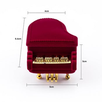 Μοναδικό 1 τεμάχιο για πιάνο Velvet Jewelry Box Κουτί για δαχτυλίδι Κουτί δώρου Θήκη κοσμήματος Περιτύλιγμα για σκουλαρίκια Κολιέ Εμφάνιση βραχιόλι