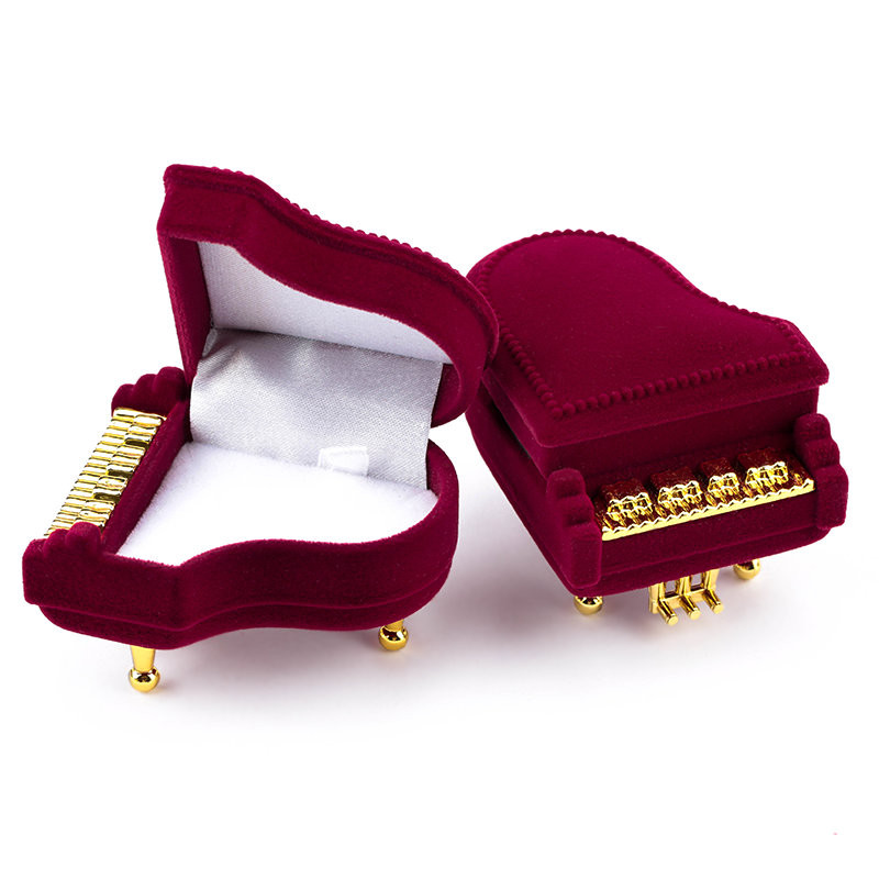 Μοναδικό 1 τεμάχιο για πιάνο Velvet Jewelry Box Κουτί για δαχτυλίδι Κουτί δώρου Θήκη κοσμήματος Περιτύλιγμα για σκουλαρίκια Κολιέ Εμφάνιση βραχιόλι