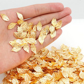 100Pieces/Lot Gold/Metal Charms Stamping Leaf Earring Charms Pendants DIY Floating Charms για κατασκευή κοσμημάτων 10*19mm
