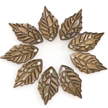 100Pieces/Lot Gold/Metal Charms Stamping Leaf Earring Charms Pendants DIY Floating Charms για κατασκευή κοσμημάτων 10*19mm