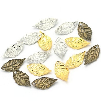 100Pieces/Lot Gold/Metal Charms Stamping Leaf Earring Charms Pendants DIY Floating Charms για κατασκευή κοσμημάτων 10*19mm