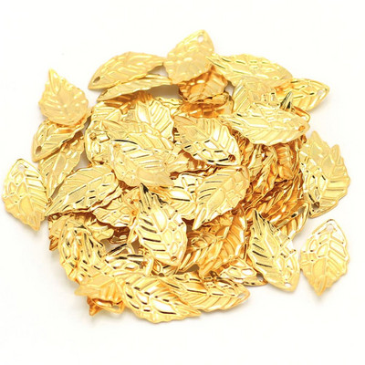 100Pieces/Lot Gold/Metal Charms Stamping Leaf Earring Charms Pendants DIY Floating Charms για κατασκευή κοσμημάτων 10*19mm