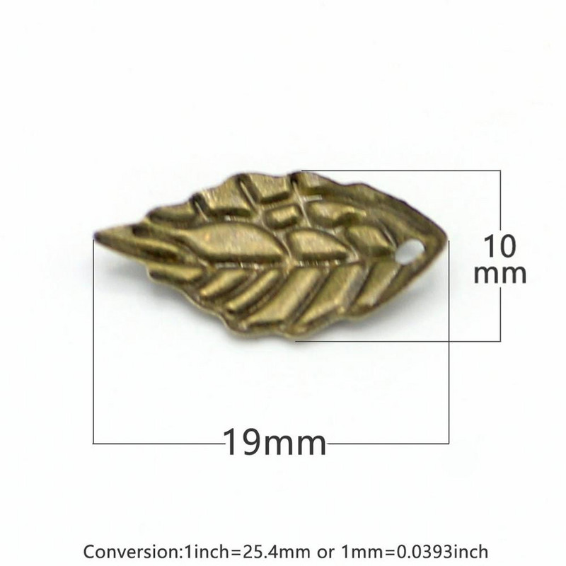100Pieces/Lot Gold/Metal Charms Stamping Leaf Earring Charms Pendants DIY Floating Charms για κατασκευή κοσμημάτων 10*19mm