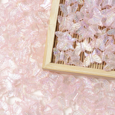 30/50/100 kom Boja prozirne leptir akrilne perle svjetlucave ručne izrade labave perle za nakit DIY dodaci za narukvice