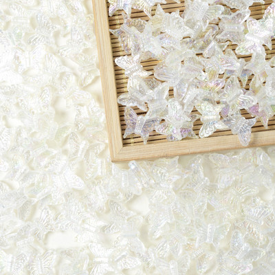 30/50/100 kom Boja prozirne leptir akrilne perle svjetlucave ručne izrade labave perle za nakit DIY dodaci za narukvice