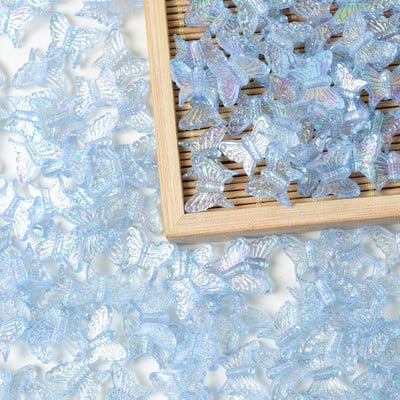 30/50/100 kom Boja prozirne leptir akrilne perle svjetlucave ručne izrade labave perle za nakit DIY dodaci za narukvice