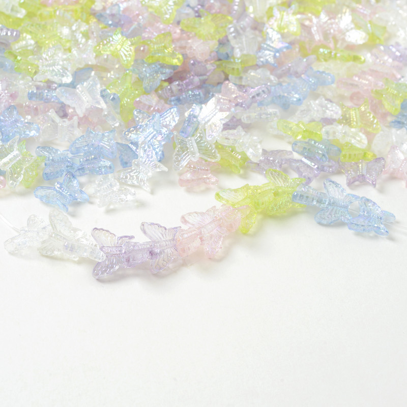 30/50/100 kom Boja prozirne leptir akrilne perle svjetlucave ručne izrade labave perle za nakit DIY dodaci za narukvice