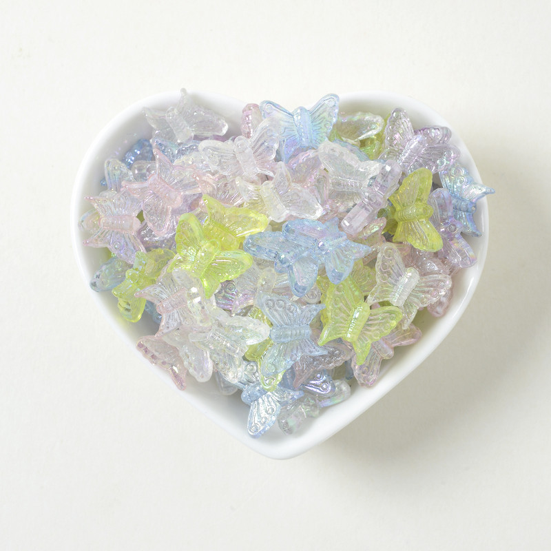 30/50/100 kom Boja prozirne leptir akrilne perle svjetlucave ručne izrade labave perle za nakit DIY dodaci za narukvice