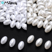 100 komada bijelih akrilnih bisernih perli Ovalne labave perle s razmaknicama Ručno izrađena ogrlica za privjeske Izrada nakita Diy pribor za narukvice