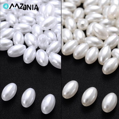 100 komada bijelih akrilnih bisernih perli Ovalne labave perle s razmaknicama Ručno izrađena ogrlica za privjeske Izrada nakita Diy pribor za narukvice