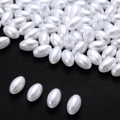 100 komada bijelih akrilnih bisernih perli Ovalne labave perle s razmaknicama Ručno izrađena ogrlica za privjeske Izrada nakita Diy pribor za narukvice