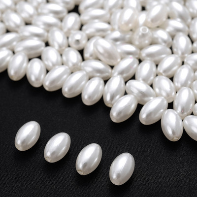 100 komada bijelih akrilnih bisernih perli Ovalne labave perle s razmaknicama Ručno izrađena ogrlica za privjeske Izrada nakita Diy pribor za narukvice