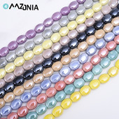 Mărgele ceramice ovale plate de 14 * 12 mm Mărgele libere din porțelan de culoare solidă pentru realizarea de bijuterii, bricolaj, brățări, colier, accesorii, comerț cu ridicata