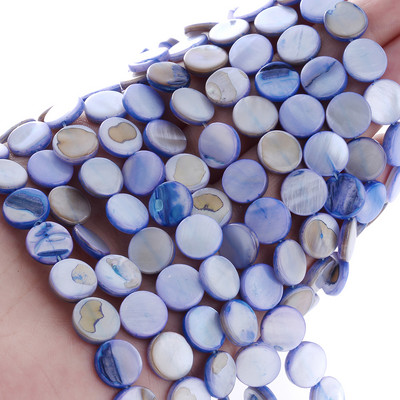 8 φυσικές χάντρες 10 χιλιοστών με κέλυφος διαχωριστής πολύχρωμες επίπεδες στρογγυλές χάντρες για κοσμήματα Κάνοντας ευρήματα Αξεσουάρ κολιέ βραχιόλι DIY