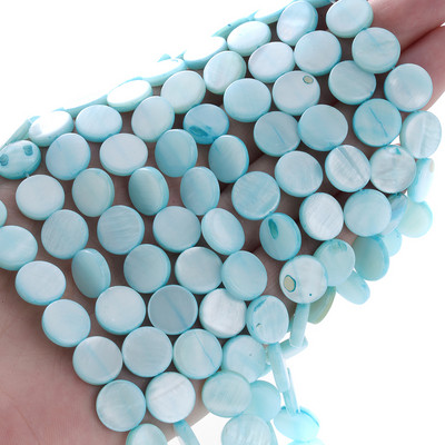 8 φυσικές χάντρες 10 χιλιοστών με κέλυφος διαχωριστής πολύχρωμες επίπεδες στρογγυλές χάντρες για κοσμήματα Κάνοντας ευρήματα Αξεσουάρ κολιέ βραχιόλι DIY