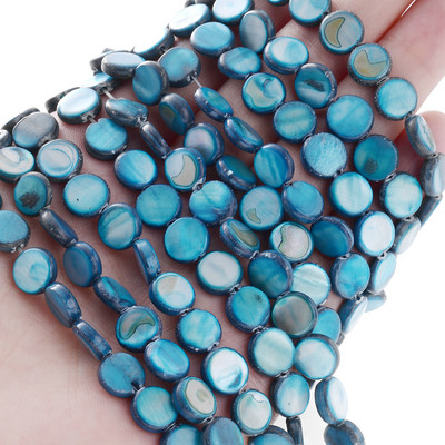 8 φυσικές χάντρες 10 χιλιοστών με κέλυφος διαχωριστής πολύχρωμες επίπεδες στρογγυλές χάντρες για κοσμήματα Κάνοντας ευρήματα Αξεσουάρ κολιέ βραχιόλι DIY