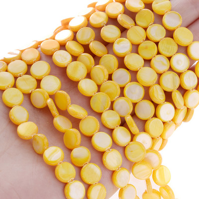 8 φυσικές χάντρες 10 χιλιοστών με κέλυφος διαχωριστής πολύχρωμες επίπεδες στρογγυλές χάντρες για κοσμήματα Κάνοντας ευρήματα Αξεσουάρ κολιέ βραχιόλι DIY