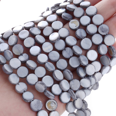 8 φυσικές χάντρες 10 χιλιοστών με κέλυφος διαχωριστής πολύχρωμες επίπεδες στρογγυλές χάντρες για κοσμήματα Κάνοντας ευρήματα Αξεσουάρ κολιέ βραχιόλι DIY