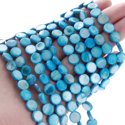 8 φυσικές χάντρες 10 χιλιοστών με κέλυφος διαχωριστής πολύχρωμες επίπεδες στρογγυλές χάντρες για κοσμήματα Κάνοντας ευρήματα Αξεσουάρ κολιέ βραχιόλι DIY