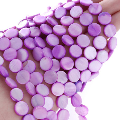 8 φυσικές χάντρες 10 χιλιοστών με κέλυφος διαχωριστής πολύχρωμες επίπεδες στρογγυλές χάντρες για κοσμήματα Κάνοντας ευρήματα Αξεσουάρ κολιέ βραχιόλι DIY