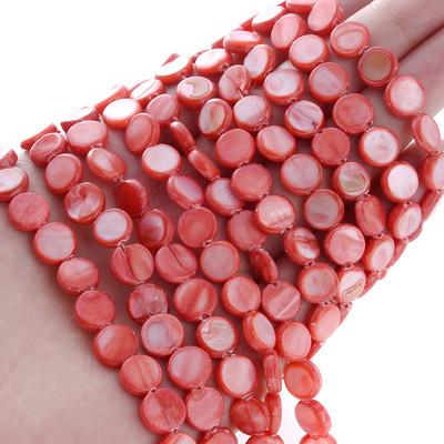 8 φυσικές χάντρες 10 χιλιοστών με κέλυφος διαχωριστής πολύχρωμες επίπεδες στρογγυλές χάντρες για κοσμήματα Κάνοντας ευρήματα Αξεσουάρ κολιέ βραχιόλι DIY