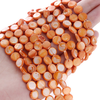 8 φυσικές χάντρες 10 χιλιοστών με κέλυφος διαχωριστής πολύχρωμες επίπεδες στρογγυλές χάντρες για κοσμήματα Κάνοντας ευρήματα Αξεσουάρ κολιέ βραχιόλι DIY