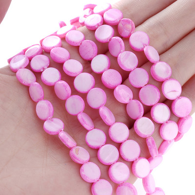 8 φυσικές χάντρες 10 χιλιοστών με κέλυφος διαχωριστής πολύχρωμες επίπεδες στρογγυλές χάντρες για κοσμήματα Κάνοντας ευρήματα Αξεσουάρ κολιέ βραχιόλι DIY