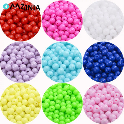 DIY 8mm Mixed Candy Color Στρογγυλές Ακρυλικές Χαλαρές Χάντρες για Κατασκευή κοσμημάτων Χειροποίητο Κολιέ Βραχιόλι Αξεσουάρ Χονδρική 100τμχ