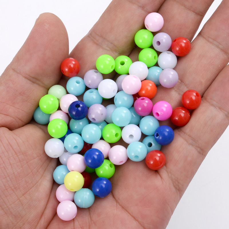 DIY 8mm Mixed Candy Color Στρογγυλές Ακρυλικές Χαλαρές Χάντρες για Κατασκευή κοσμημάτων Χειροποίητο Κολιέ Βραχιόλι Αξεσουάρ Χονδρική 100τμχ