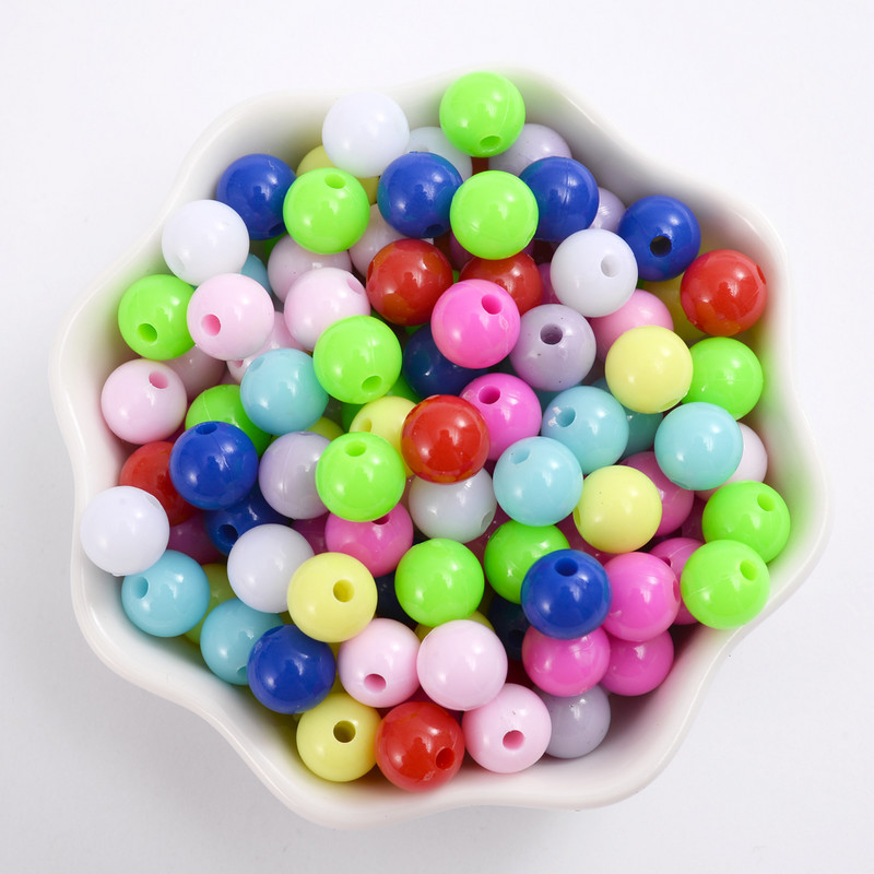 DIY 8mm Mixed Candy Color Στρογγυλές Ακρυλικές Χαλαρές Χάντρες για Κατασκευή κοσμημάτων Χειροποίητο Κολιέ Βραχιόλι Αξεσουάρ Χονδρική 100τμχ