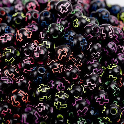 50/100/150 kom. 8 mm križne akrilne perle u mješovitim bojama, okrugle labave razmaknice za označavanje nakita, narukvica, dodaci za ogrlicu