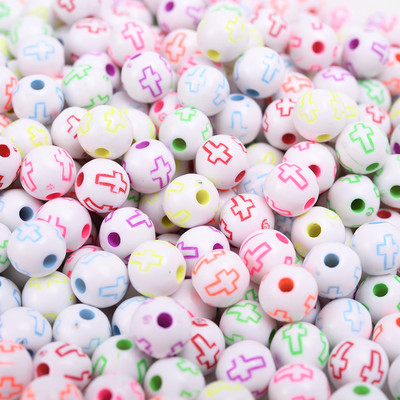 50/100/150 kom. 8 mm križne akrilne perle u mješovitim bojama, okrugle labave razmaknice za označavanje nakita, narukvica, dodaci za ogrlicu