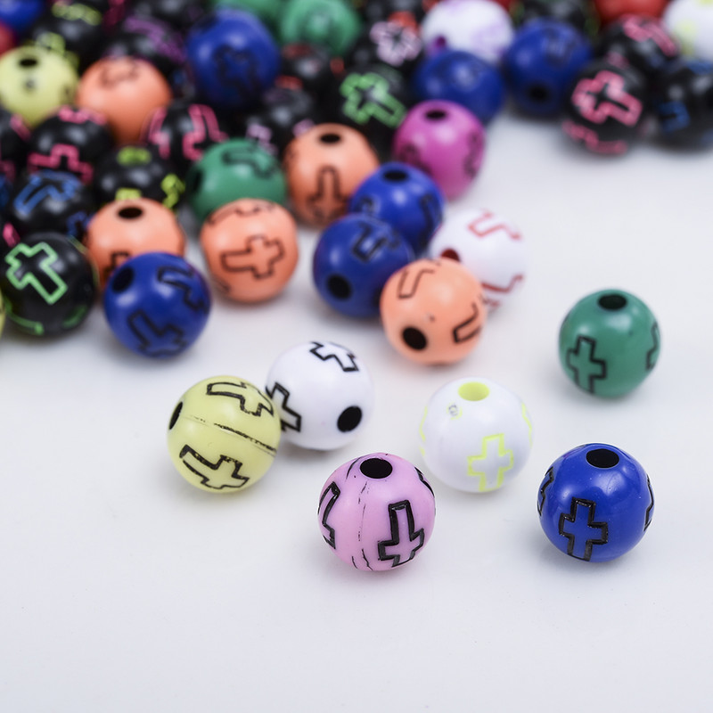 50/100/150 kom. 8 mm križne akrilne perle u mješovitim bojama, okrugle labave razmaknice za označavanje nakita, narukvica, dodaci za ogrlicu