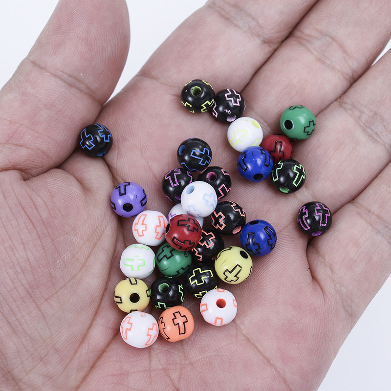 50/100/150 kom. 8 mm križne akrilne perle u mješovitim bojama, okrugle labave razmaknice za označavanje nakita, narukvica, dodaci za ogrlicu