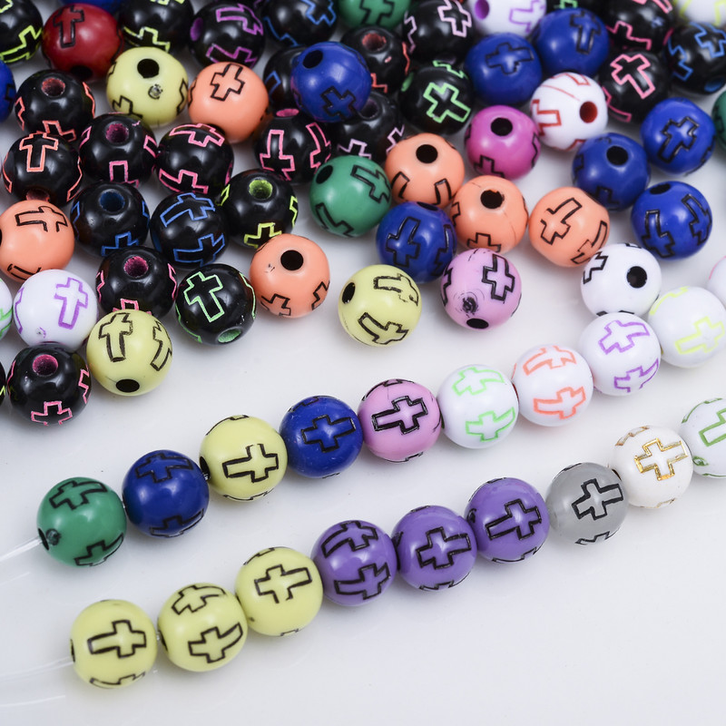 50/100/150 kom. 8 mm križne akrilne perle u mješovitim bojama, okrugle labave razmaknice za označavanje nakita, narukvica, dodaci za ogrlicu