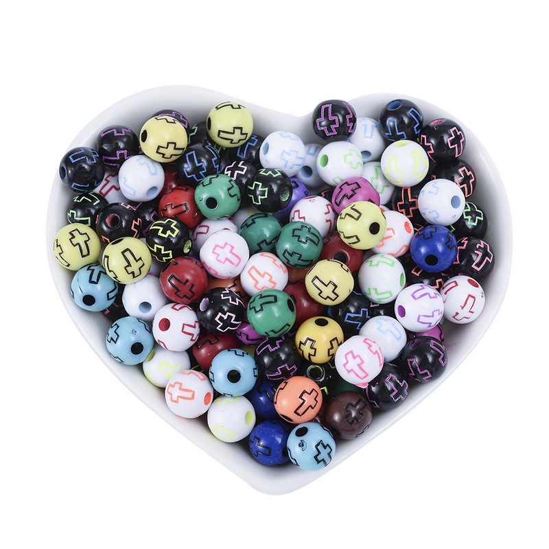 50/100/150 kom. 8 mm križne akrilne perle u mješovitim bojama, okrugle labave razmaknice za označavanje nakita, narukvica, dodaci za ogrlicu