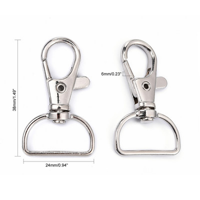100db Ötvözetből forgó zsinór horog homár karmos kapcsok ékszerkészítési kellékek táska kulcstartó barkács kiegészítők kb 30,5x11x6mm