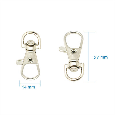 100db Ötvözetből forgó zsinór horog homár karmos kapcsok ékszerkészítési kellékek táska kulcstartó barkács kiegészítők kb 30,5x11x6mm