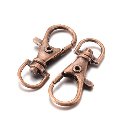 100db Ötvözetből forgó zsinór horog homár karmos kapcsok ékszerkészítési kellékek táska kulcstartó barkács kiegészítők kb 30,5x11x6mm