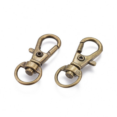 100db Ötvözetből forgó zsinór horog homár karmos kapcsok ékszerkészítési kellékek táska kulcstartó barkács kiegészítők kb 30,5x11x6mm
