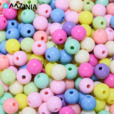 6mm-20mm Candy Color Plating Ακρυλικά Spacer Beads Charm Στρογγυλές χαλαρές χάντρες για κοσμήματα που κατασκευάζουν DIY Αξεσουάρ βραχιολιών