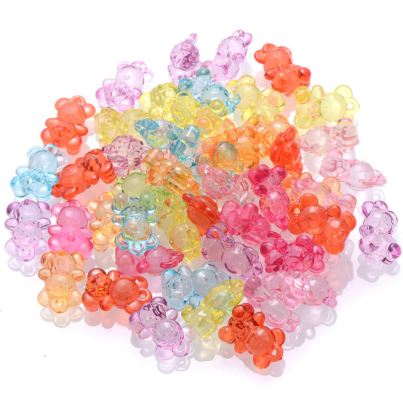 20db 19x13mm akril átlátszó medvebűvek gyöngyök ékszerkészítéshez karkötő varázslatok nyaklánc fülbevaló medál kiegészítők