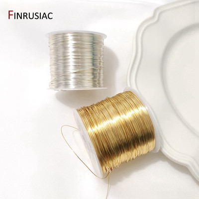 5 metara / lot 0,2 mm-1 mm posrebrena pozlaćena bakrena žica za izradu nakita DIY žica za izradu perli Kabel za nakit Konac za izradu rukotvorina