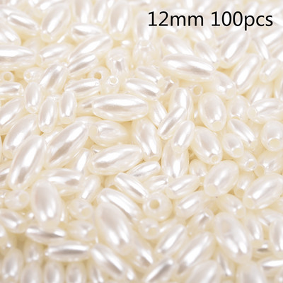 Uradi sam 8 perli od imitacije bisera od 12 mm, ovalne prljavobijele perle s razmaknicama za izradu nakita, ručno izrađene ogrlice, narukvice, dodaci