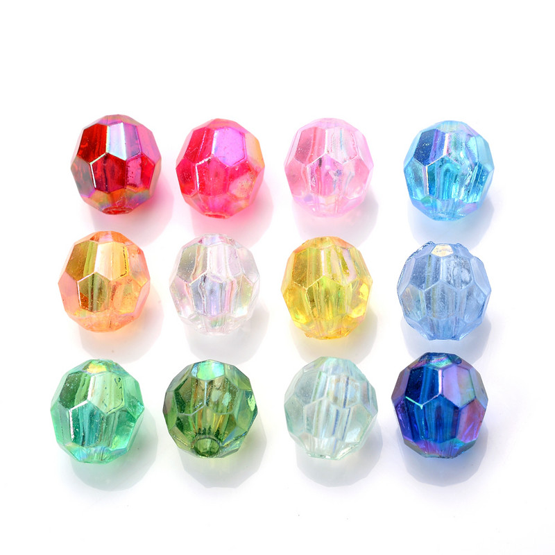 100 kom/lot 6 8 mm akrilnih perli u mješovitim bojama AB odstojnik za oplate dragim kamenjem labave perle za izradu nakita Diy ručno rađeni dodaci