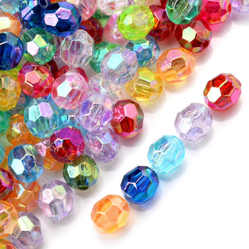 100 kom/lot 6 8 mm akrilnih perli u mješovitim bojama AB odstojnik za oplate dragim kamenjem labave perle za izradu nakita Diy ručno rađeni dodaci