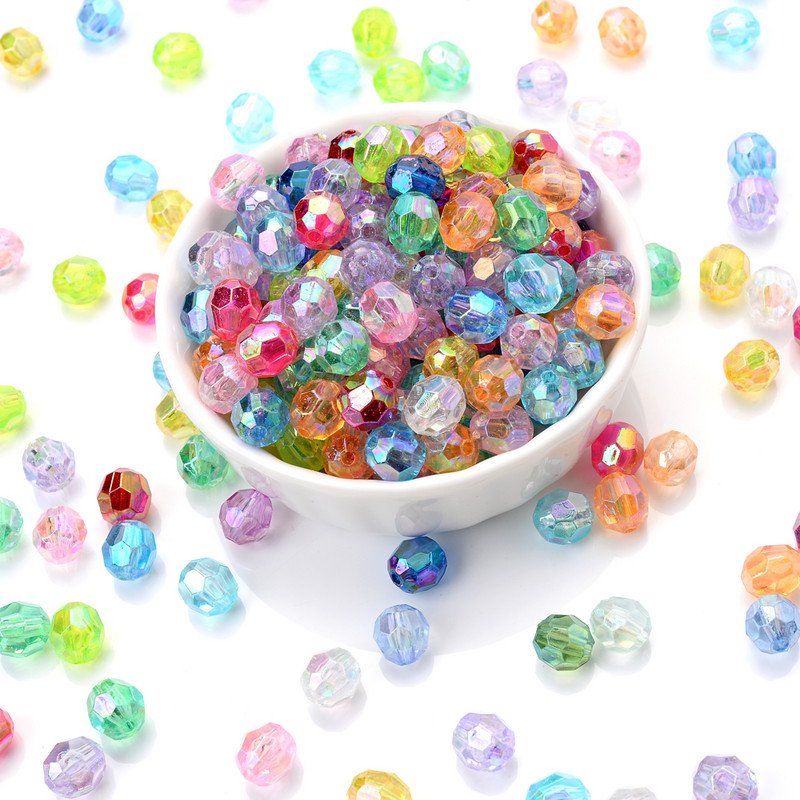 100 kom/lot 6 8 mm akrilnih perli u mješovitim bojama AB odstojnik za oplate dragim kamenjem labave perle za izradu nakita Diy ručno rađeni dodaci